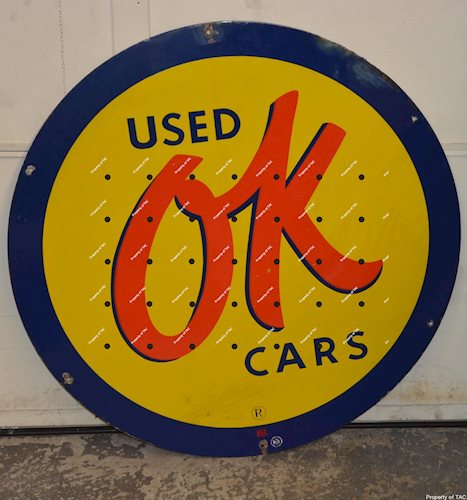 (Chevrolet) OK Used Cars Porcelain sign