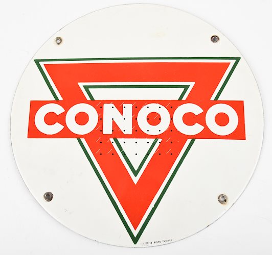 Conoco Truck Door Porcelain Sign