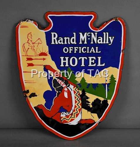 Rand McNally Official Hotel Porcelain Sign