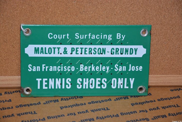 Tennis Shoes Only porcelain sign