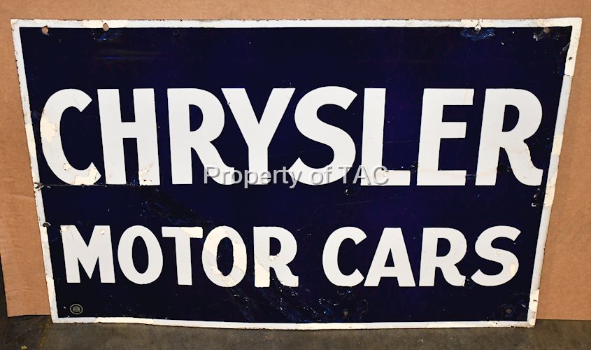Chrysler Motor Cars Porcelain Sign