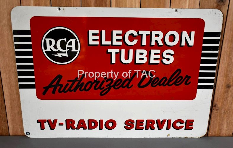 RCA Electron Tubes Authorized Dealer TV-Radio Service Metal Sign