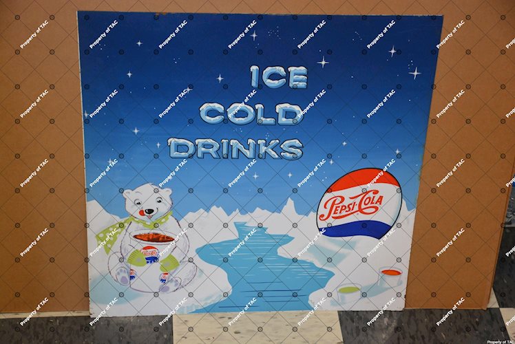 Pepsi-Cola Ice Cold Drinks" sign"