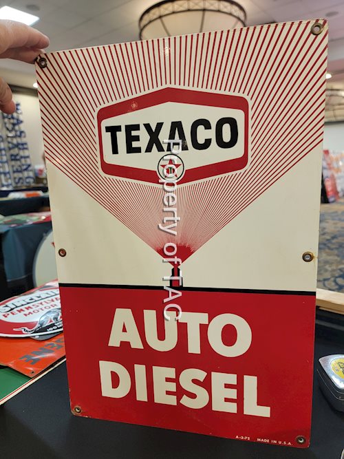 Rare Texaco (new logo) Auto Diesel Metal Pump Sign