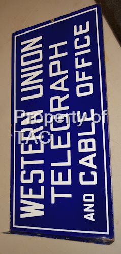 Western Union Telegraph and Cable Office Porcelain Sign