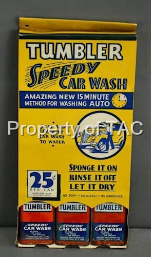 Tumbler Speedy Car Wash Cardboard Dispenser w/Image
