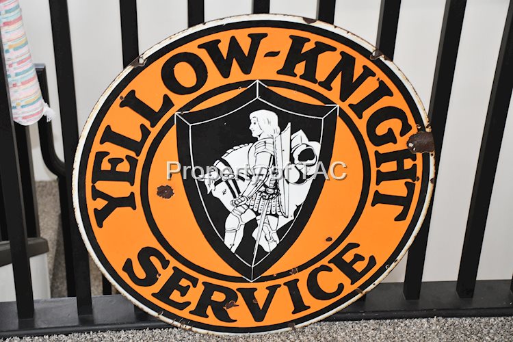 Yellow-Knight Service w/Logo Porcelain Sign