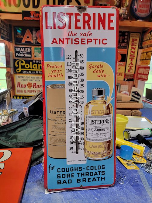 Listerine "the Safe Antiseptic" Porcelain Thermometer