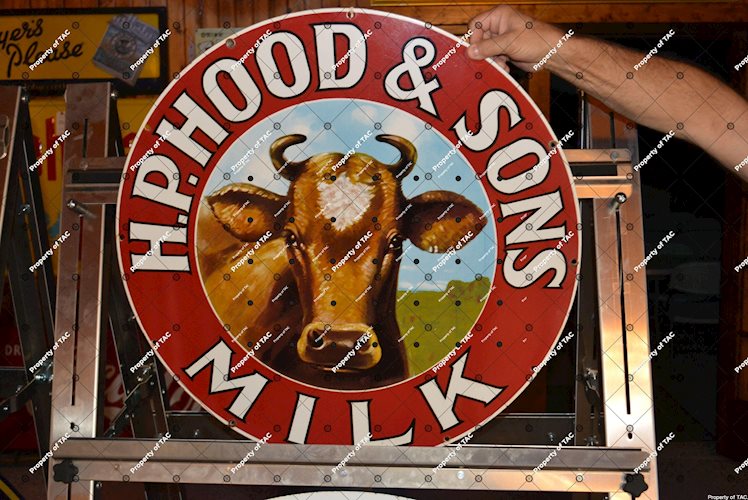 H.P. Hood & Sons Milk w/cow logo sign