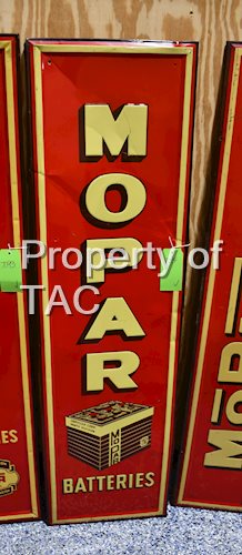 Mopar Batteries w/Image Metal Sign
