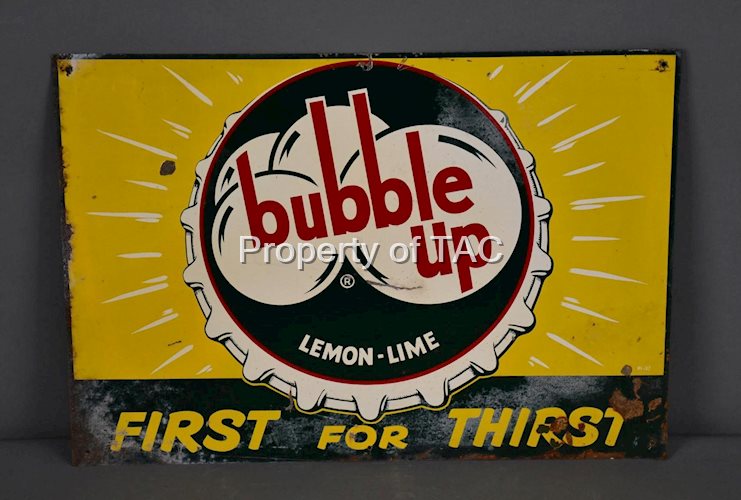 Bubble Up Lemon-Lime "First for Thirst" w/Bottle Cap Logo Metal Sign