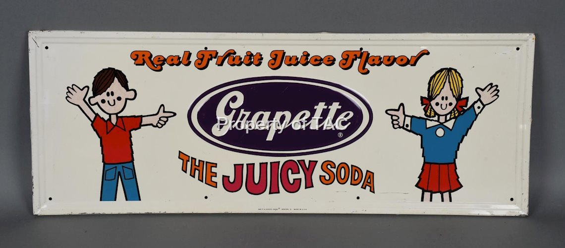 Grapette "The Juicy Soda" w/Image Metal Sign (TAC)