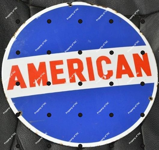 American (gasoline) porcelain sign