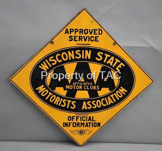 AAA Wisconsin State Motorist Association Metal Sign
