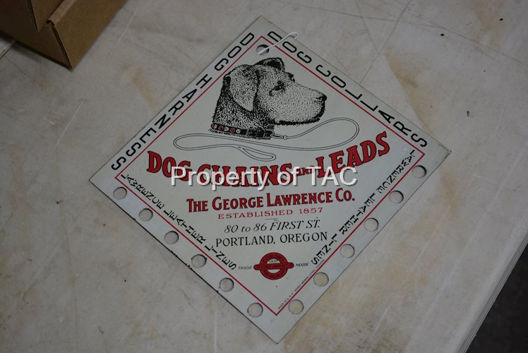 The George Lawrence Dog Chains & Leads Metal Sign/Holder