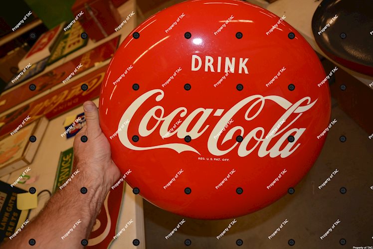 Drink Coca-Cola  metal button sign