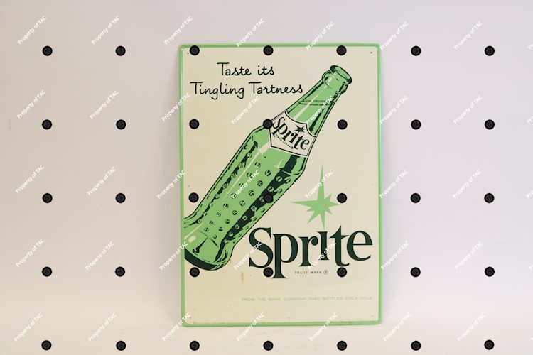 Sprite Taste is Tingling Tartness" w/bottle sign"