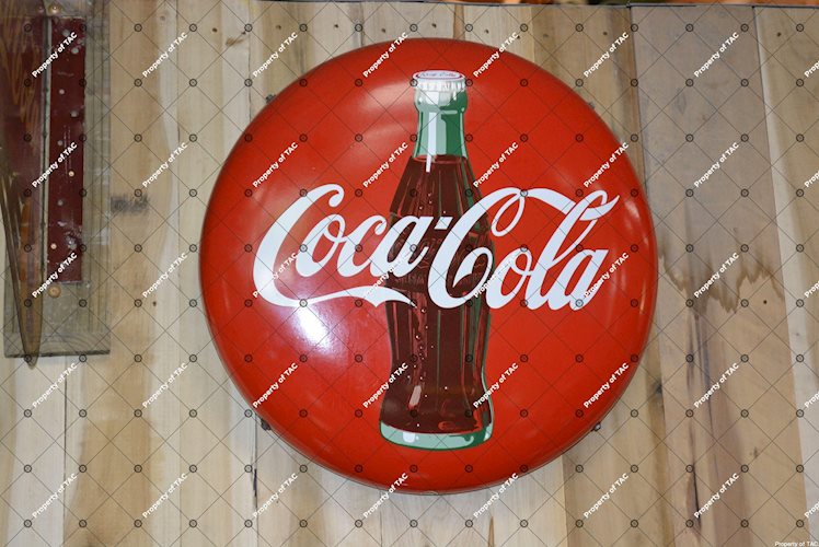Coca-Cola w/bottle button sign