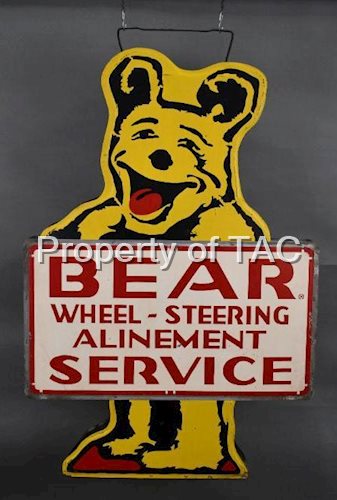 Bear Wheel -Steering Alinement Service Metal Sign