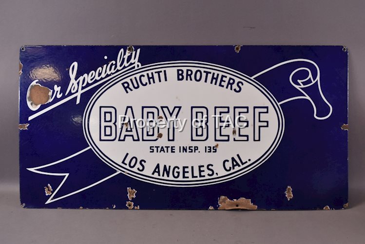 Ruchti Brothers Baby Beef Porcelain Sign (TAC)