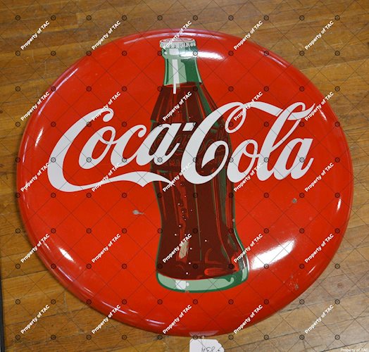 Coca-Cola w/bottle button sign