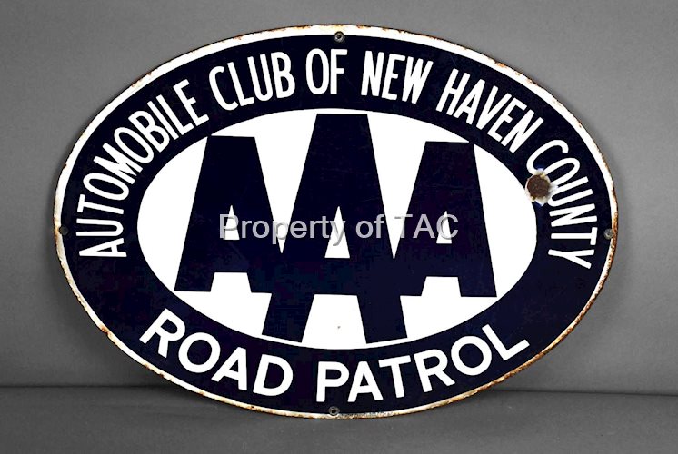AAA Automobile Club or New Haven Co. Road Patrol Porcelain Sign