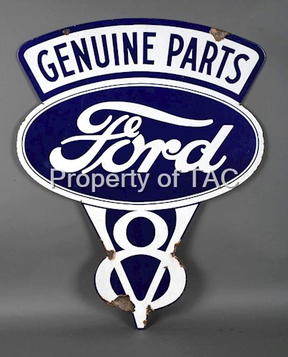 Ford V-8 Genuine Parts Porcelain Sign