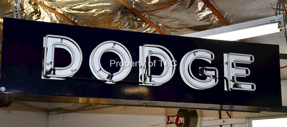 DODGE 2- SINGLE-SIDED PORCELAIN ROLLED EDGE NEON SIGNS
