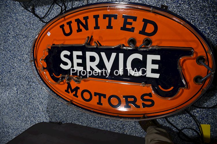 United Motor Service Porcelain Neon Sign