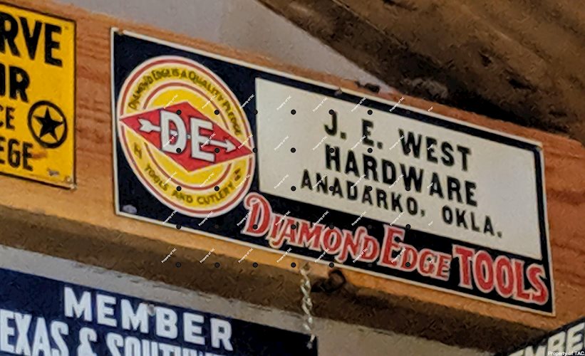 Diamond Edge Tools Anadaro Oklahoma Embossed Tin Sign