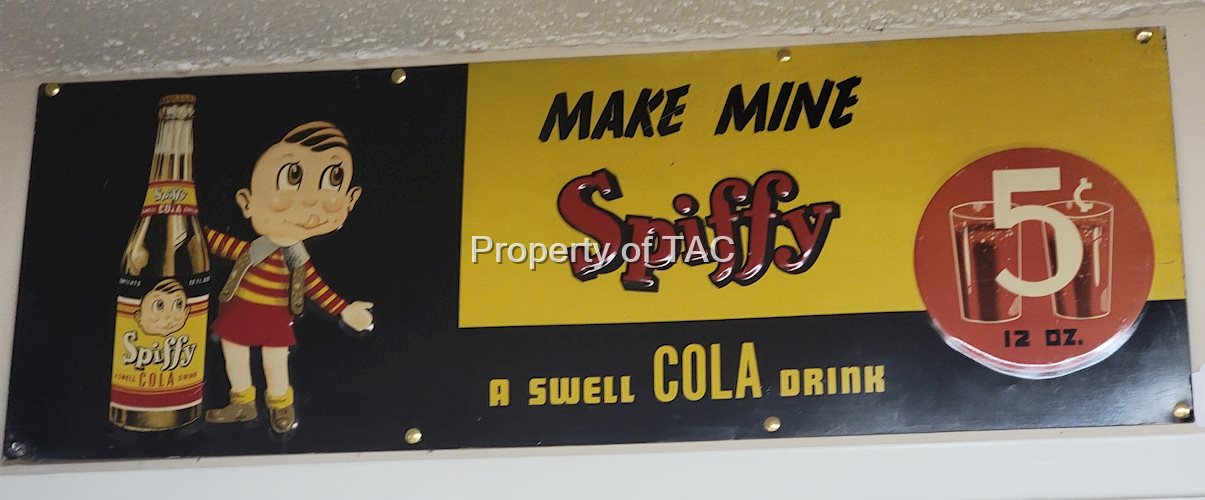 Make Mine Spiffy "A Swell Cola Drink w/Logo Metal Sign
