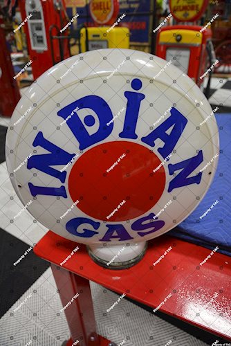Indian Gas w/red dot logo 13.5 single globe lens"