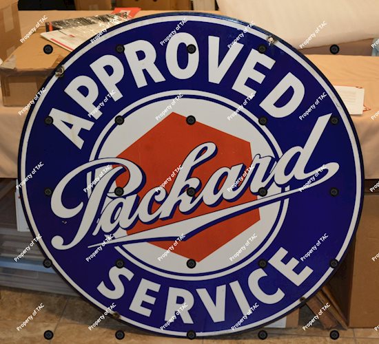 Packard Approved Service Porcelain Sign w/lug nut logo