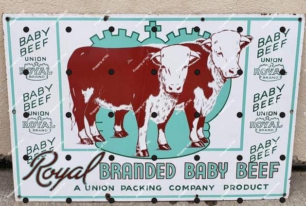 Royal Branded Baby Beef Porcelain Sign