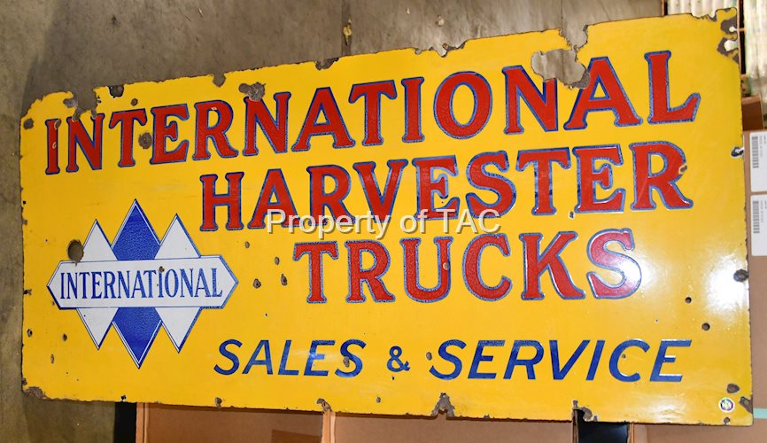 International Harvester Trucks Sales & Service w/Logo Sign