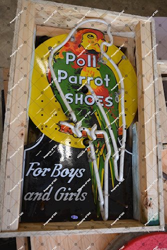 Poll Parrot Shoes For Boys and Girls" neon sign"