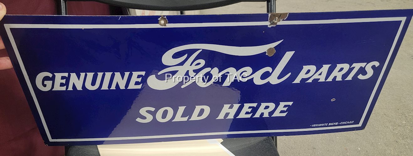 Genuine Ford Parts Sold Here Porcelain Sign