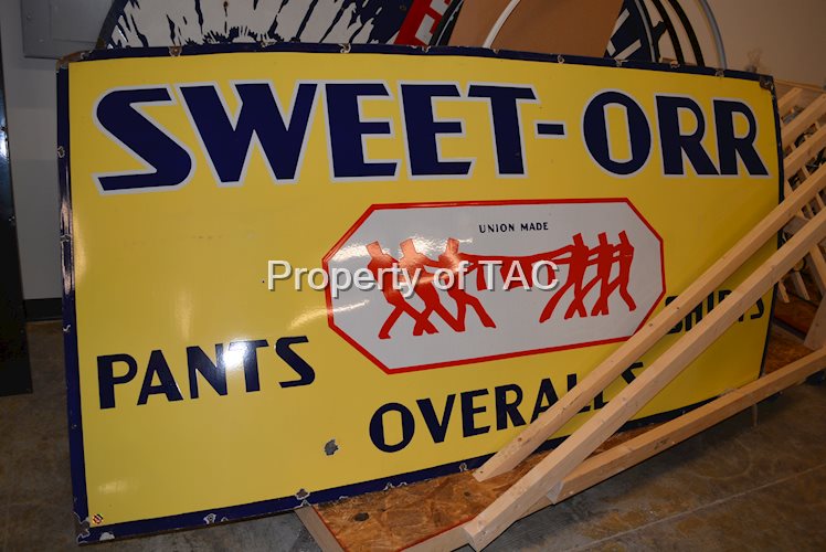 Ex-Large Sweet-Orr Pants Shirts Overall w/logo Porcelain Sign