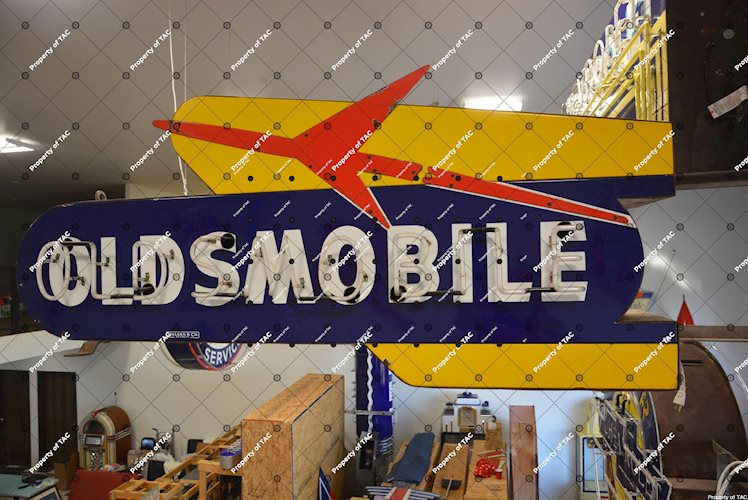 Oldsmobile w/rocket logo neon sign