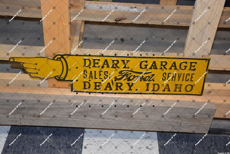 Deary Garage Ford Service Idaho pointer sign