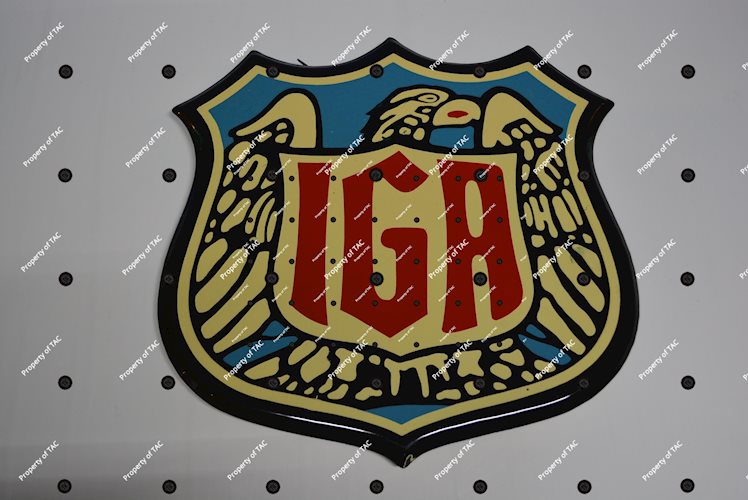 IGA (Indepentent Grocery Asso.) w/eagle logo porcelain sign