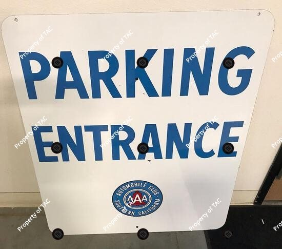 AAA Southen Ca. Parking Entrance Porcelain Sign