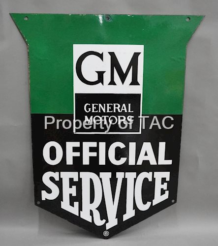 GM General Motors Official Service Porcelain Sign