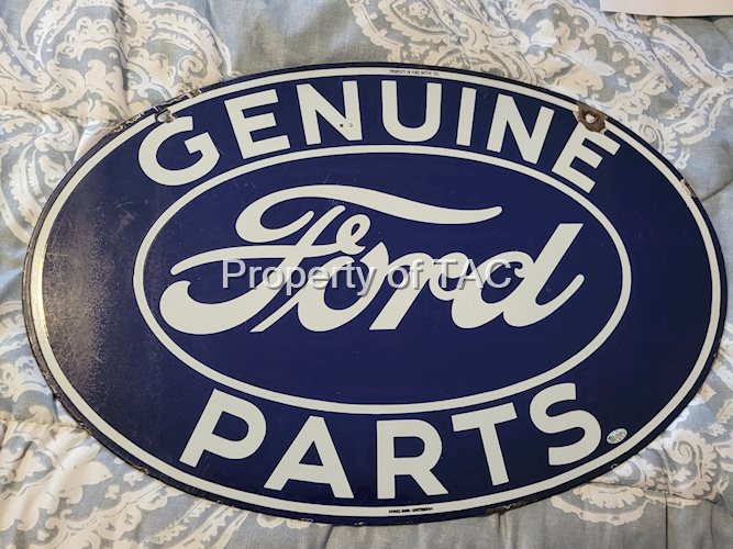 Ford Genuine Parts Double Sided Porcelain Sign