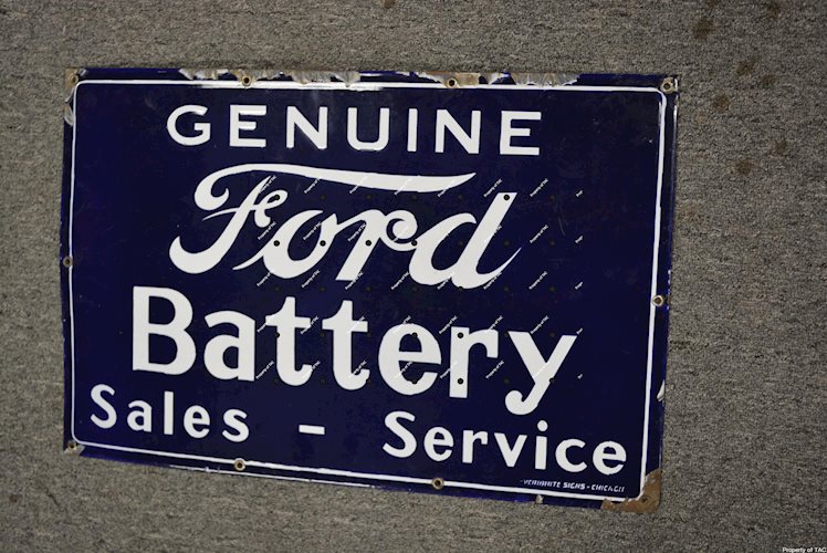 Genuine Ford Parts Battery Sales-Service porcelain