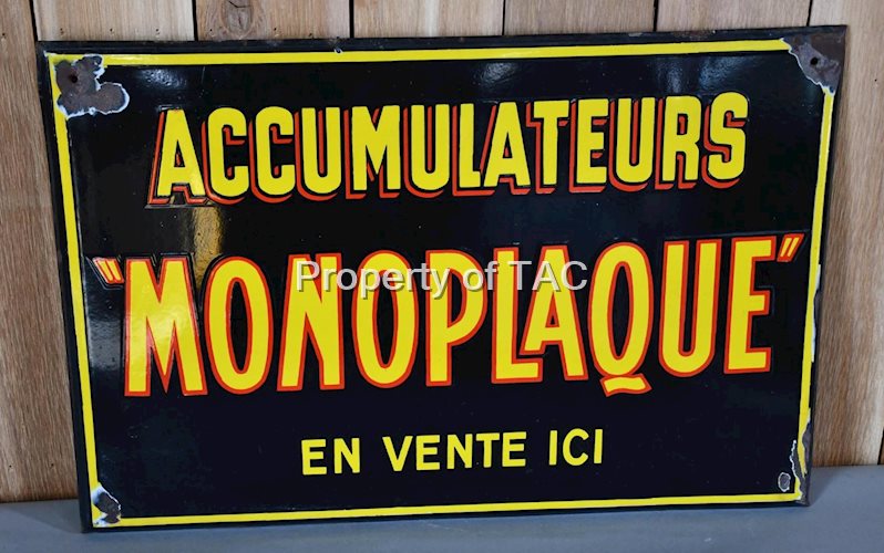 Accumulateurs "Monoplaque" Porcelain Sign