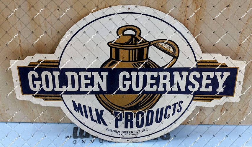 Golden Guernsey Milk Products Diecut SST Single Sided Tin Sign