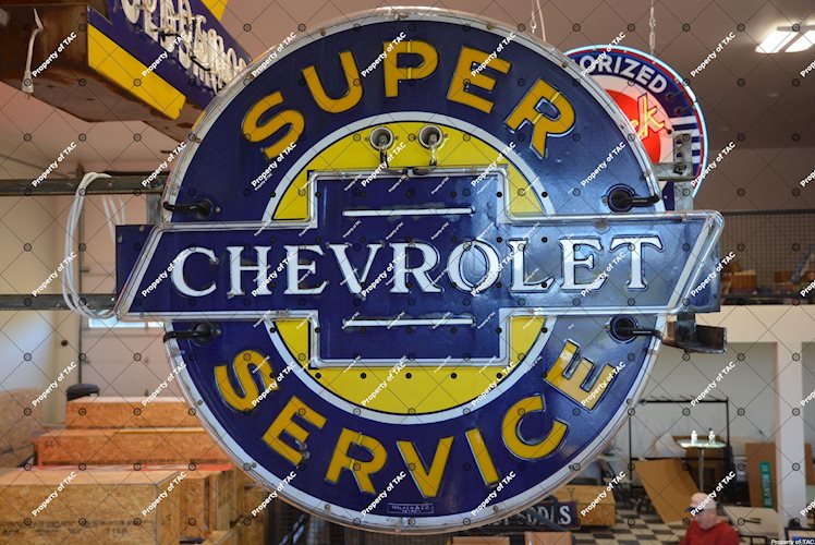 Super Chevrolet Service milk glass/neon sign