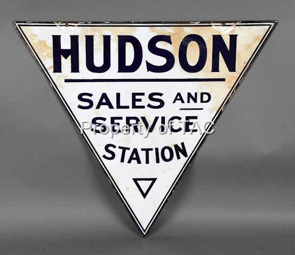 Rare Hudson Sales & Service Station Porcelain Sign (TAC)