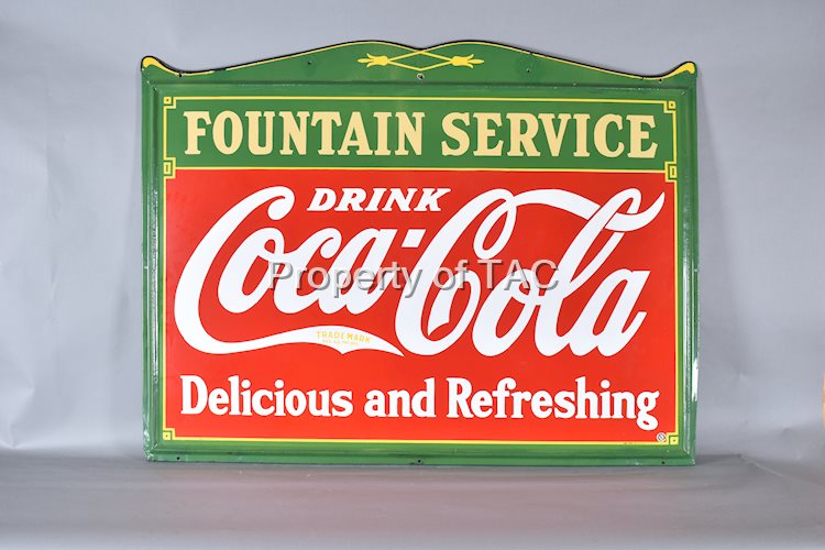 Drink Coca-Cola Fountain Service Porcelain Sign